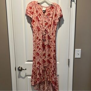 Knox Rose Pink High Low Sundress with Flutter Sleeves